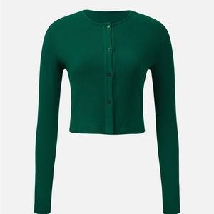 NWT- OGL- Crop Thermal Button-Up Cardigan